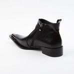 Ankle Boots With Metal Toe Ornament // Black (US: 12)
