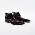 Leather Boots With Metal Toe // Burgundy (US: 6.5)