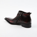 Leather Boots With Metal Toe // Burgundy (US: 6.5)