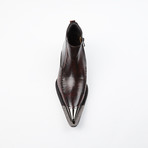 Leather Boots With Metal Toe // Burgundy (US: 6.5)
