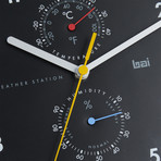 Aluminum Weather Station Wall Clock (Black)