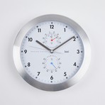 Aluminum Weather Station Wall Clock (Black)