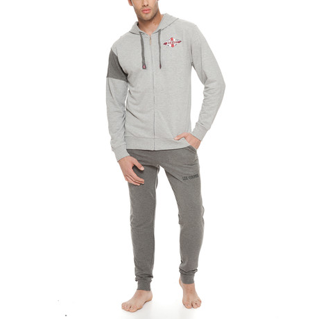 Dario Full Zip + Long Pants // Gray Melange (2XL)