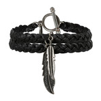 Dragon's Feather Bracelet // Black + Antique Silver