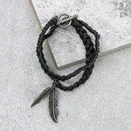 Dragon's Feather Bracelet // Black + Antique Silver