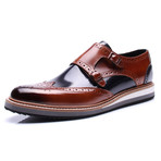 Monk Strap Dress Shoes // Brown + Dark Blue (Euro: 40)