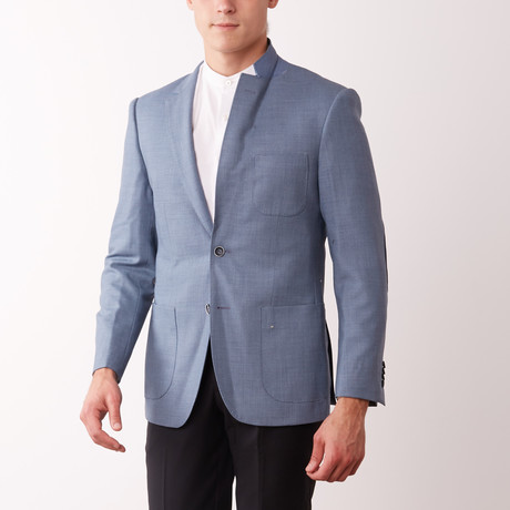 Bella Vita // Slim Fit Tweed Suit // Light Blue (US: 36R)