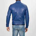 Classic Leather Jacket // Light Blue (M)