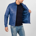 Classic Leather Jacket // Light Blue (XL)