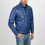 Classic Leather Jacket // Light Blue (S)