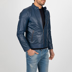 Classic Leather Jacket // Dark Blue (3XL)