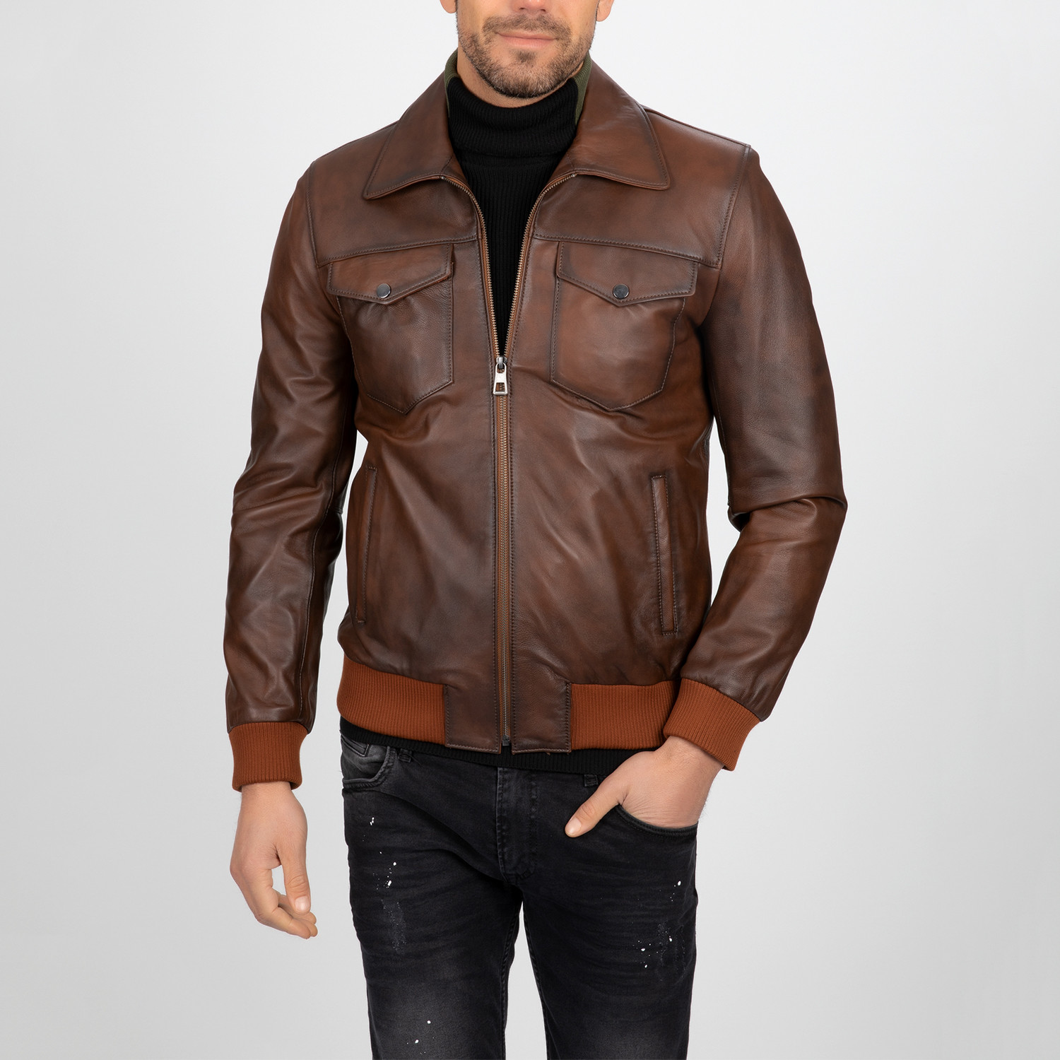 Classic Leather Jacket // Brown (2XL) - Paul Parker - Touch of Modern