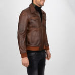 Classic Leather Jacket // Brown (XL)