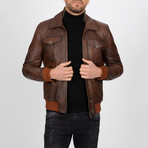 Classic Leather Jacket // Brown (2XL)