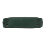 Valentino // Pebbled Leather Double Handle Briefcase Bag // Green