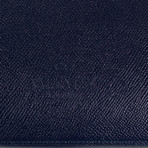 Valentino // Pebbled Leather Double Handle Briefcase Bag // Navy Blue