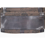 Berluti // Leather + Canvas Large Briefcase Bag // Brown, Black