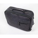 Berluti // Leather Medium Briefcase Travel Bag // Gray
