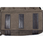 Berluti // Herringbone Wool + Leather Briefcase Shoulder Bag // Brown + Black