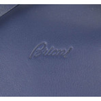 Brioni // Pebbled Leather Shoulder Duffel Boston Weekender Bag // Blue