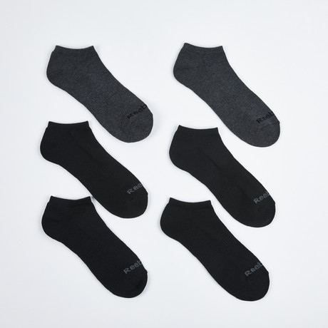 Arnulfo Low Cut Socks // 6-Pack // Black + Gray