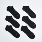 Wallace Low Cut Socks // 6-Pack // Black