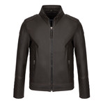 Leather Jacket // Dark Brown (XL)