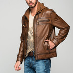 Albina Leather Jacket // Antique Brown (L)