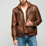 Albina Leather Jacket // Antique Brown (S)