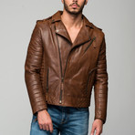 Barbro Leather Jacket // Antique Brown (2XL)