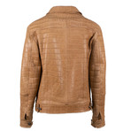 Brioni // Crocodile Leather Zip-Up Jacket // Brown (S)