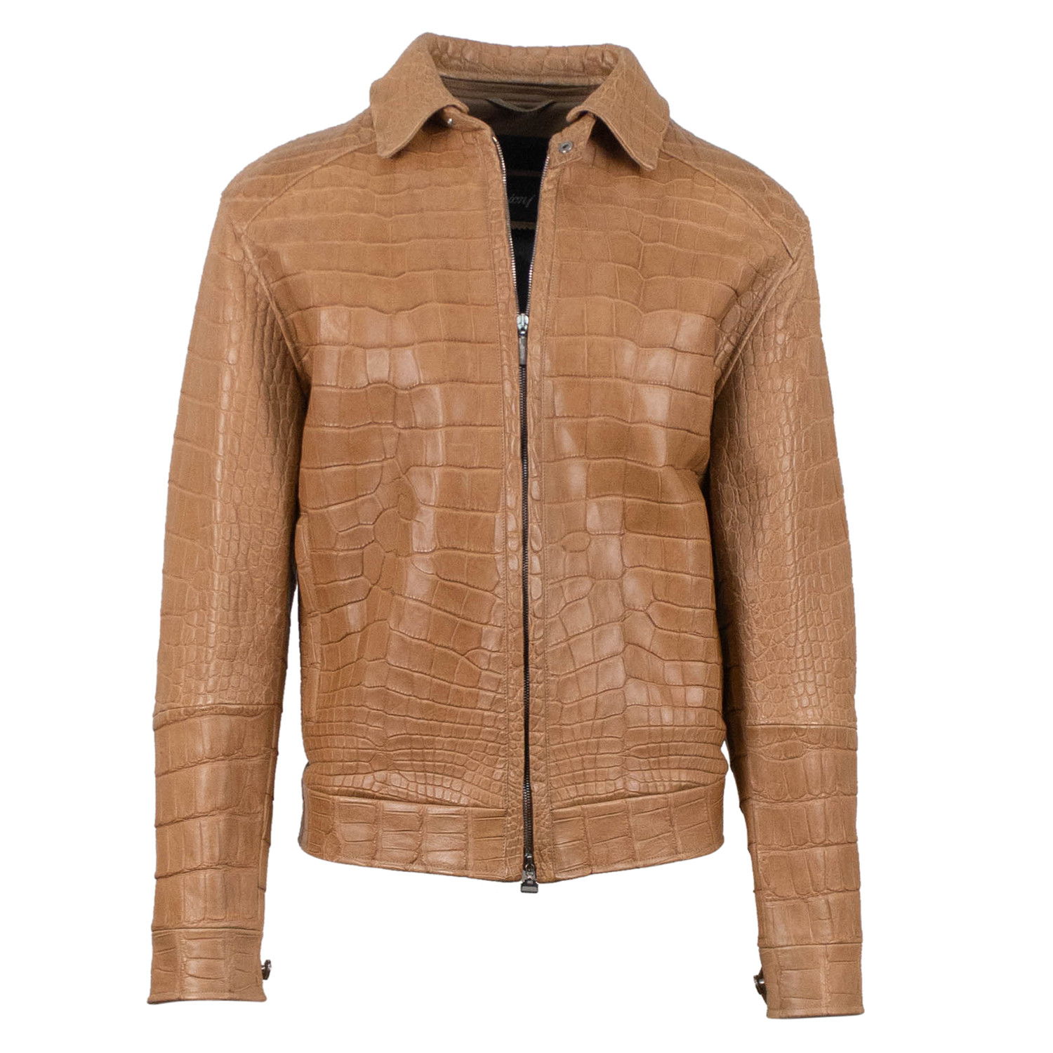 Brioni // Crocodile Leather Zip-Up Jacket // Brown (S) - The Designer ...