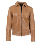 Brioni // Crocodile Leather Zip-Up Jacket // Brown (S)