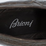 Brioni // Crocodile Leather Derby Dress Shoes // Brown (8.5)