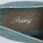 Brioni // Crocodile Leather Casual Boat Shoes // Blue (US: 7.5)