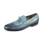 Brioni // Crocodile Leather Casual Boat Shoes // Blue (US: 7.5)