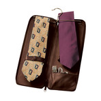Zippered Travel Tie Case // Brown