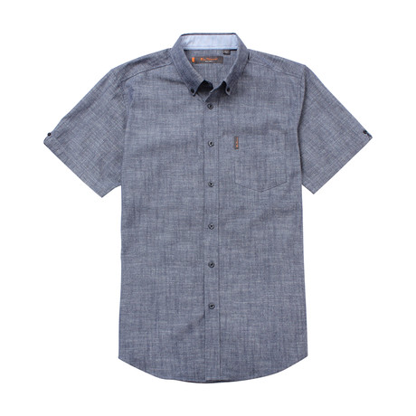 Short Sleeve Chambray Shirt // Blue (M)