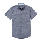 Short Sleeve Chambray Shirt // Blue (XL)