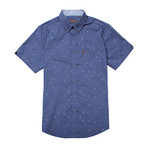 Short Sleeve Scatted Target Print Shirt // True Navy (L)