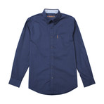 Long Sleeve Checker Dots Print Shirt // Navy Blazer (2XL)