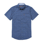 Short Sleeve Ditsy Print Shirt // Navy Blazer (L)