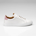 Leather Suede Sneaker // White + Pink (UK: 9)