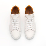 Leather Suede Sneaker // White + Orange (UK: 11)