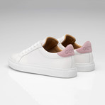 Leather Suede Sneaker // White + Pink (UK: 11)
