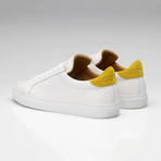 Leather Suede Sneaker // White + Yellow (UK: 9)