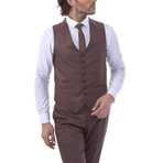 Benny 3 Piece Slim Fit Suit // Brown (Euro: 48)