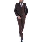 Benny 3 Piece Slim Fit Suit // Brown (Euro: 56)