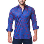 Fibonacci Dress Shirt // Geometric Blue (S)