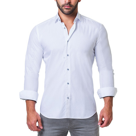 Fibonacci Dress Shirt // Sparkle White (S)